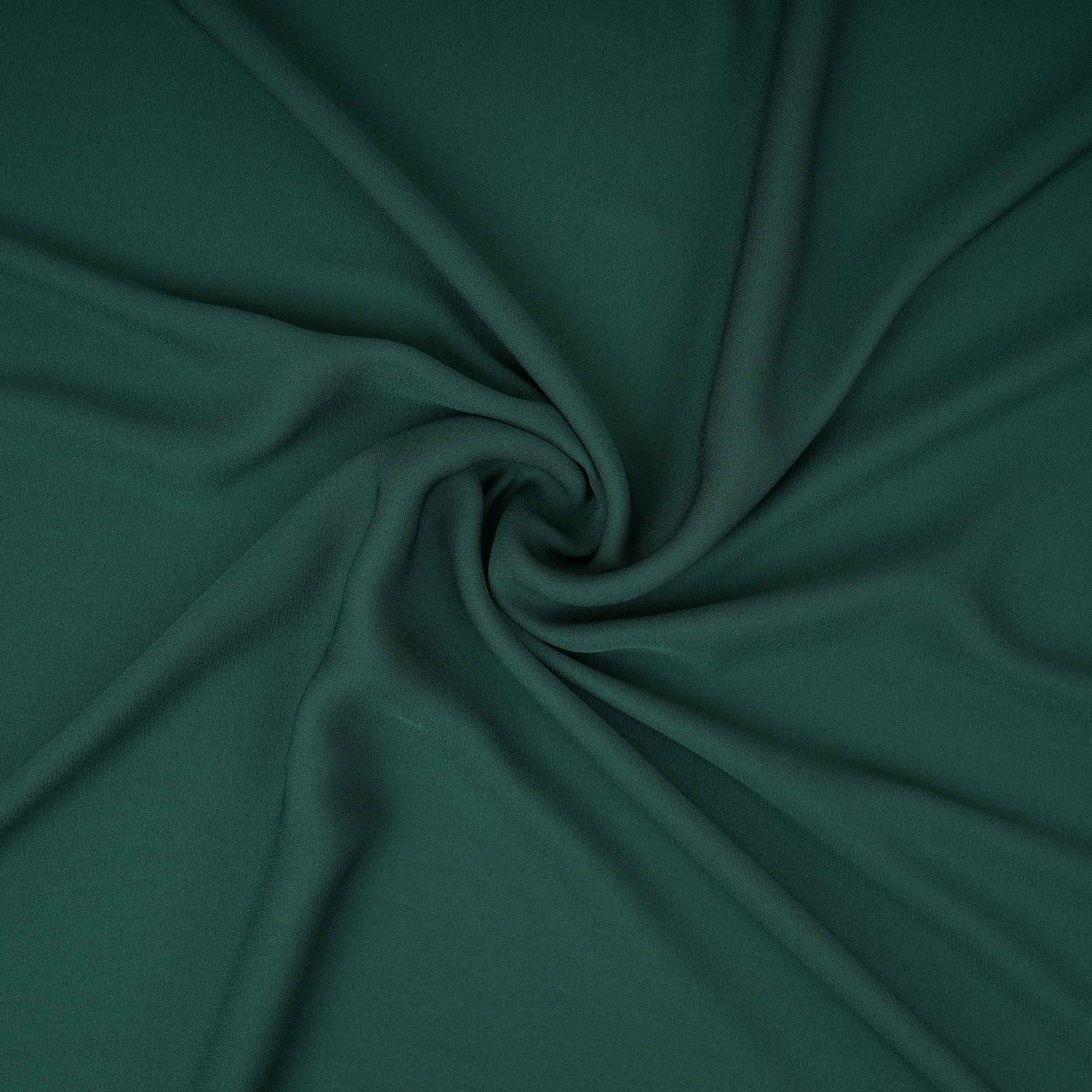 Dark Green Solid Double Georgette Fabric LID-03 - TradeUNO