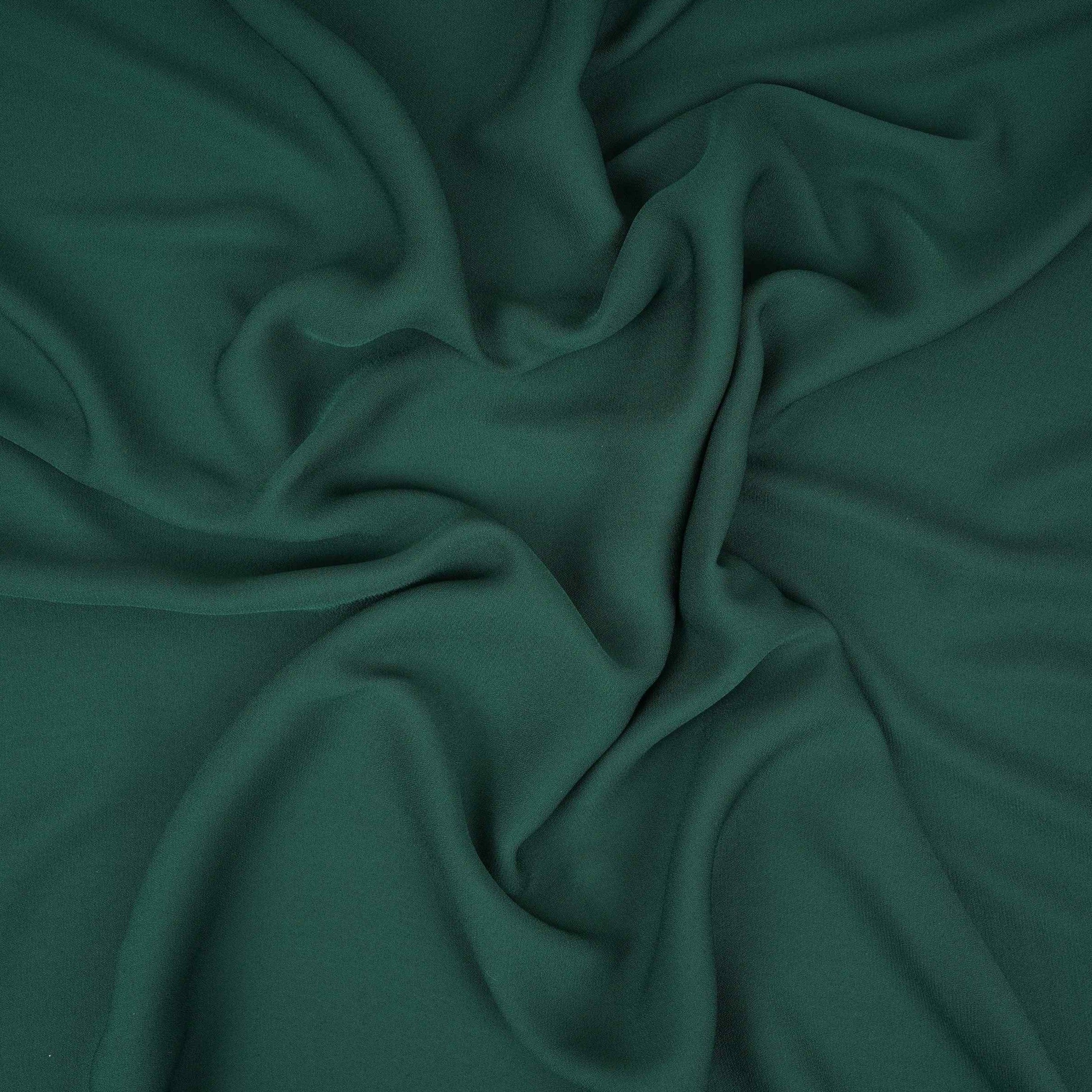 Dark Green Solid Double Georgette Fabric LID-03 - TradeUNO
