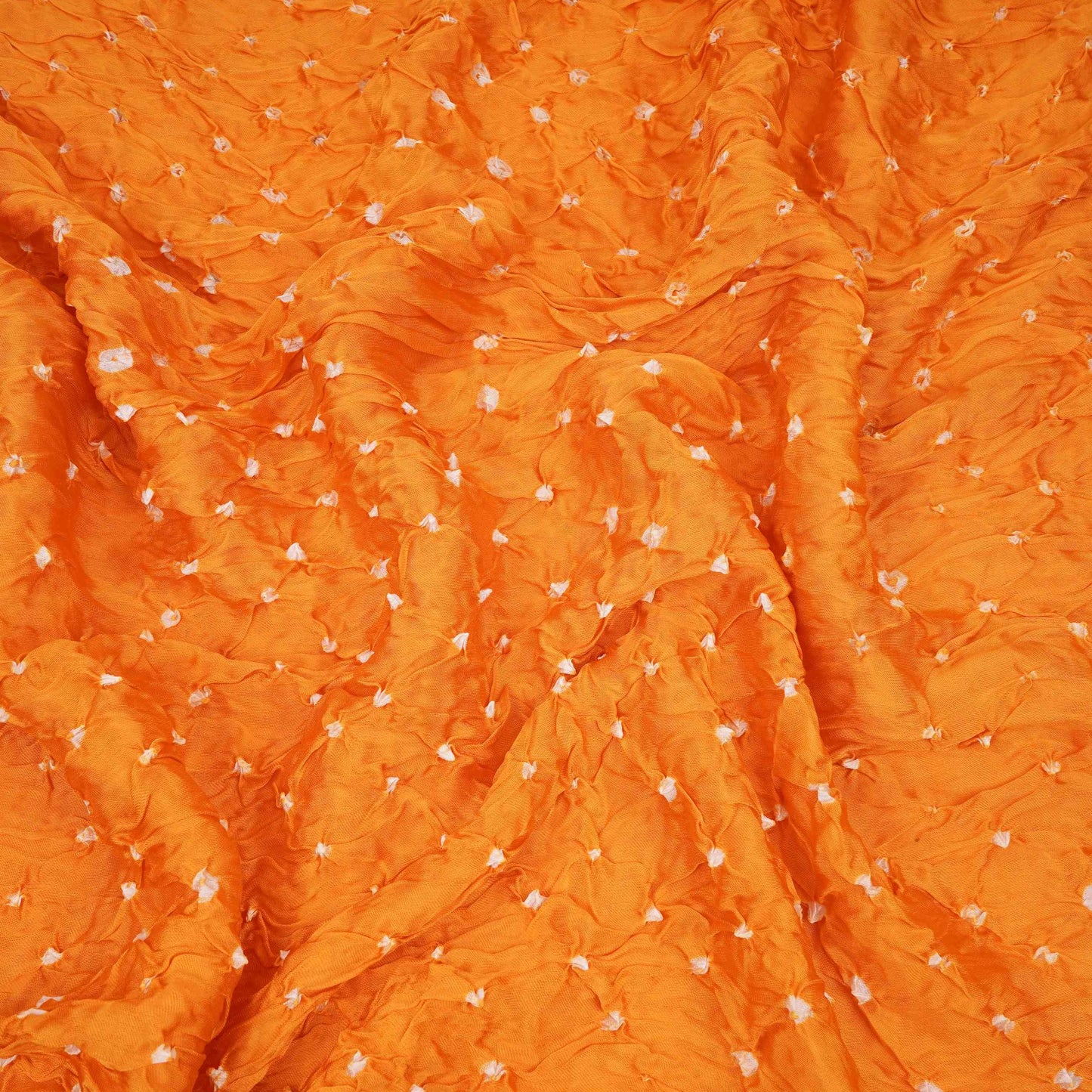 Yellow Bandhani Print Modal Satin Fabric EEG-32224