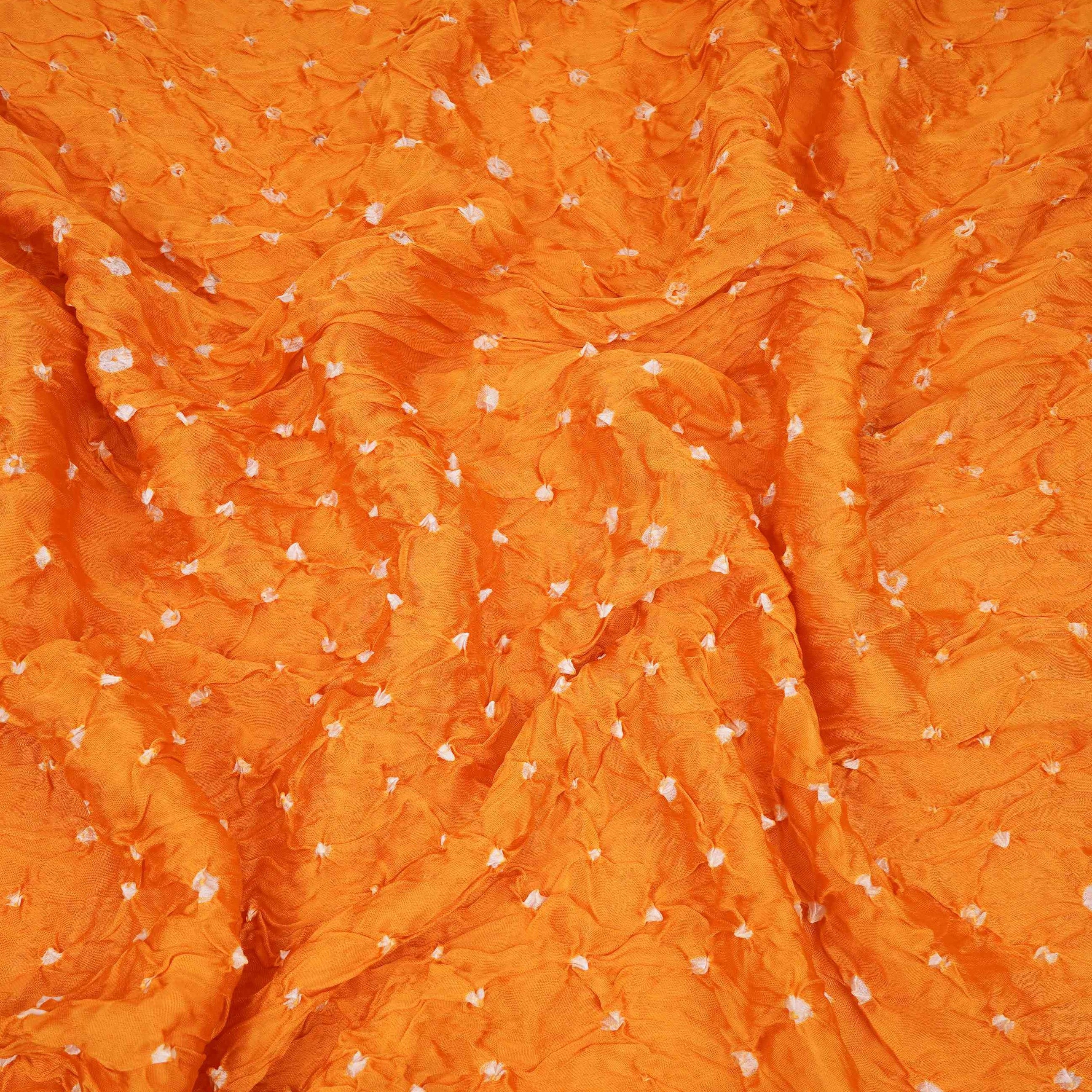 Yellow Bandhani Print Modal Satin Fabric EEG-32224 - TradeUNO
