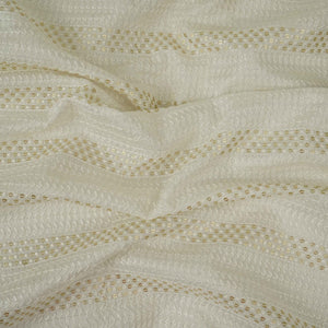 White Sequins Stripes Embroidery Dyeable Silk Fabric AT-34323 – image 3 of 4