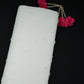 Off White Dyeable 3D Floral Embroidery Tencel Schiffli Fabric LI-32341