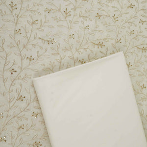 White Mukaish Work With Jaal Embroidery Dyeable Chanderi Fabric AT-34353