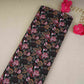 Black with Green Floral Print Cotton Mulmul Fabric PG-30467