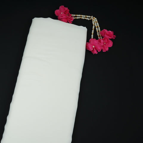 White Solid Double Georgette Fabric LI-32193