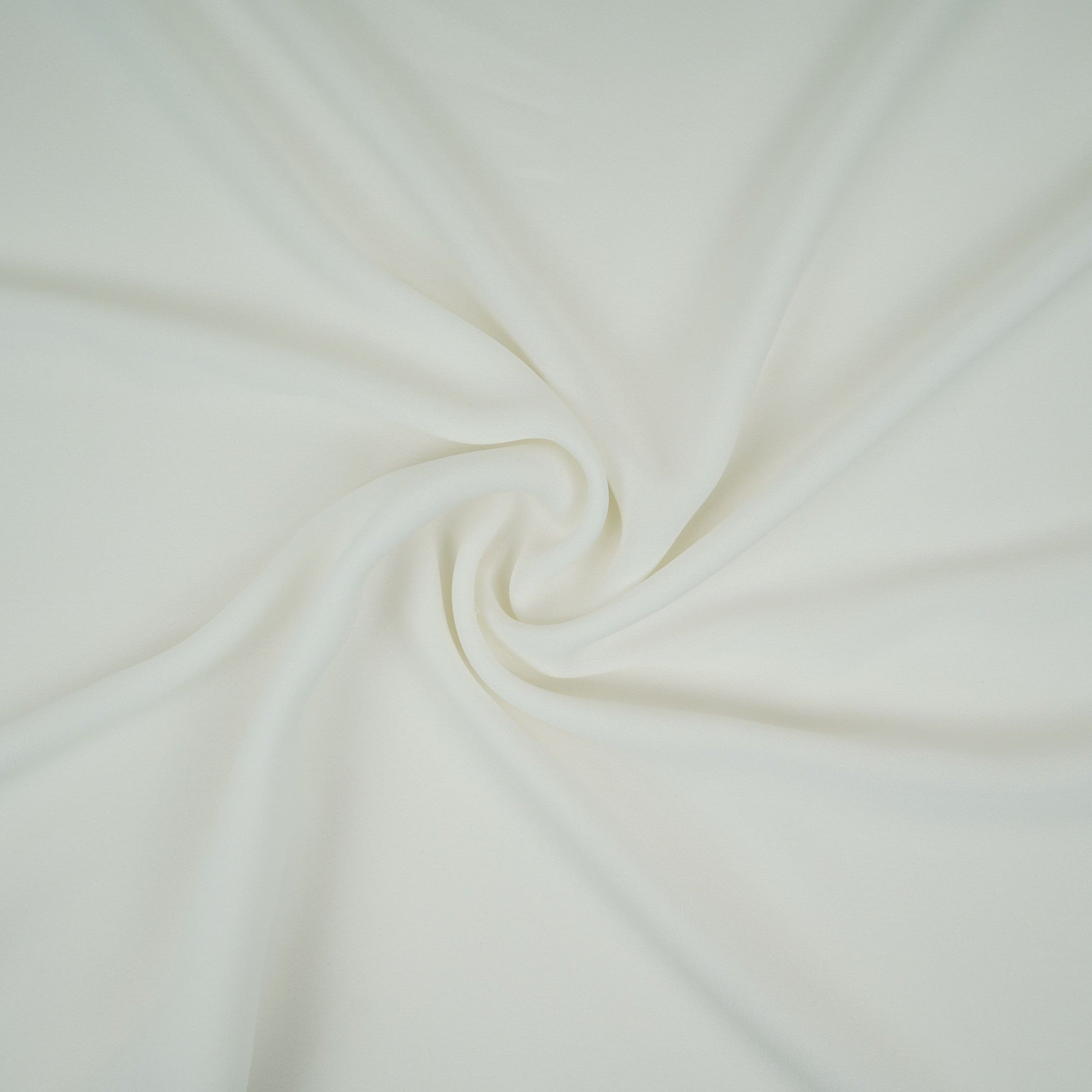White Solid Double Georgette Fabric LID-01 - TradeUNO