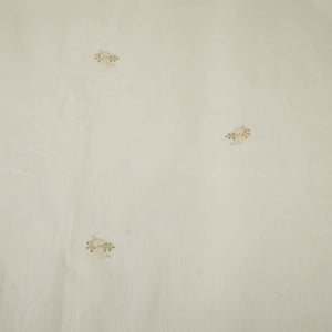 White Mukaish Work Buti Embroidery Dyeable Chanderi Fabric AT-34351