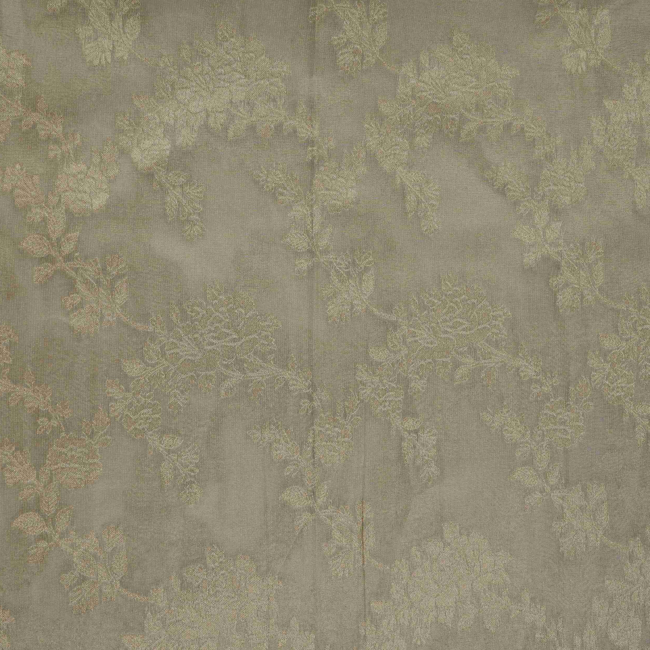 Golden Floral Jaal Kanjivaram Silk Fabric MTI-32418 - TradeUNO