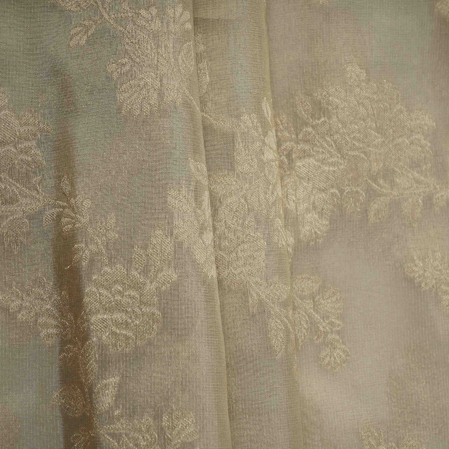 Golden Floral Jaal Kanjivaram Silk Fabric MTI-32418