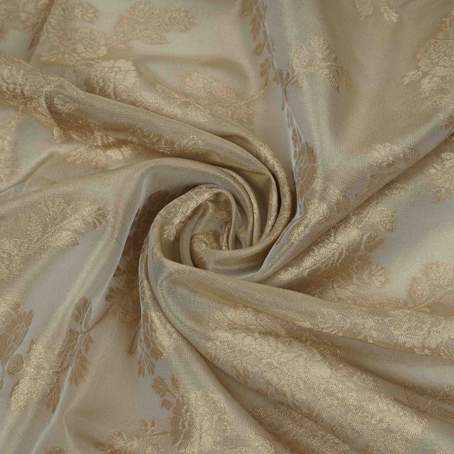 Golden Floral Jaal Kanjivaram Silk Fabric MTI-32418