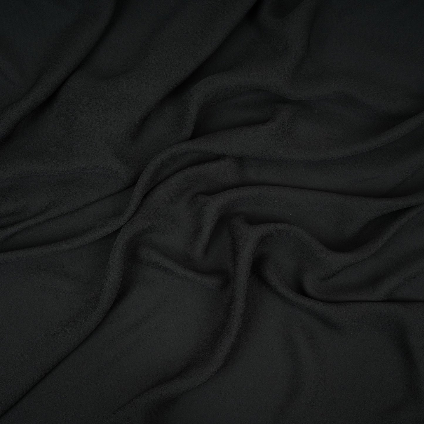 Black Solid Double Georgette Fabric LI-32201