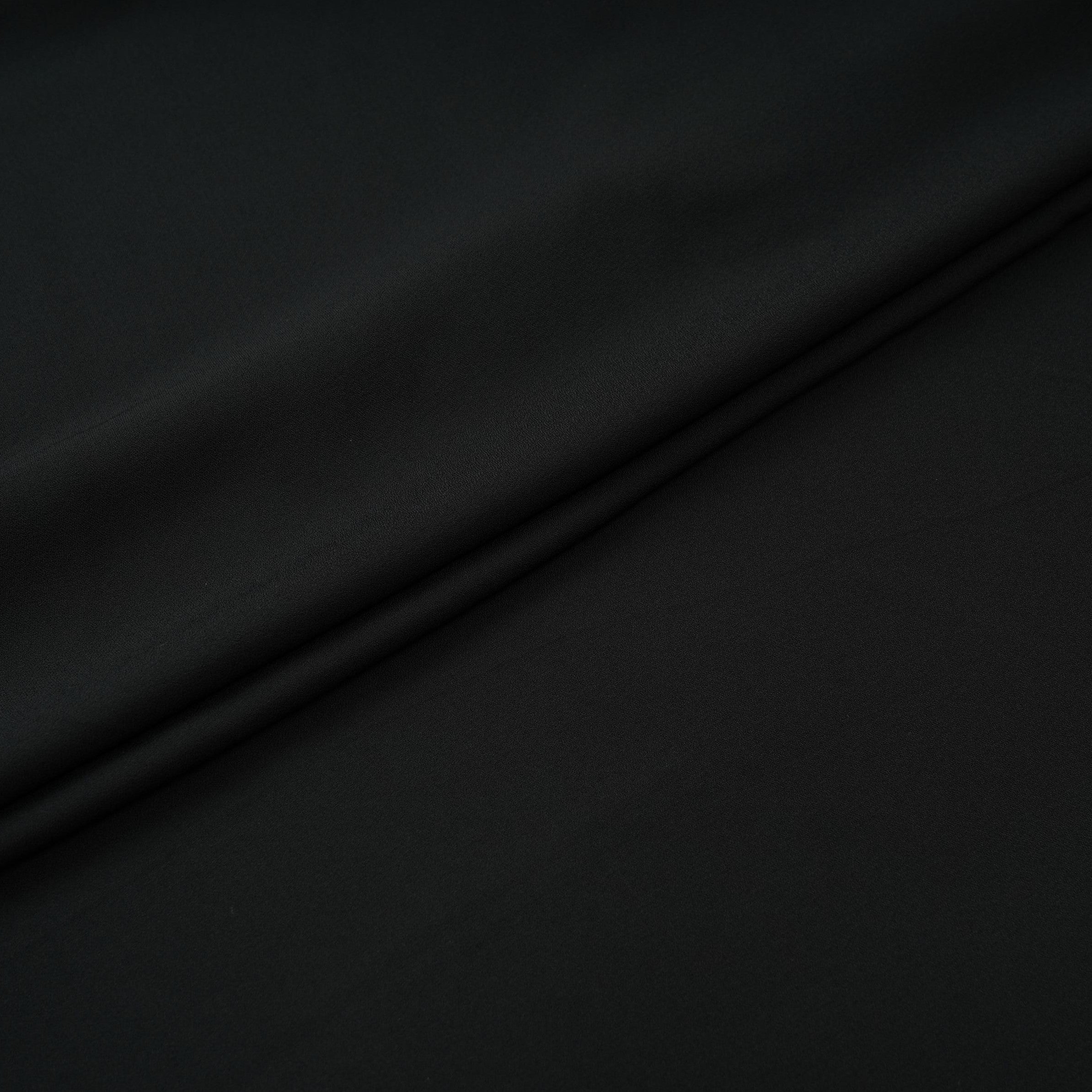Black Solid Double Georgette Fabric LID-09 - TradeUNO