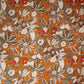 Rust Orange with White Floral Print Cotton Mulmul Fabric PG-30449