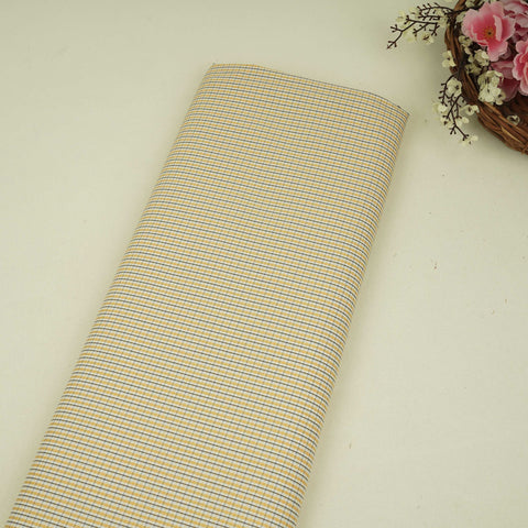 Yellow & Black Check Print Poplin Fabric MFM-32410