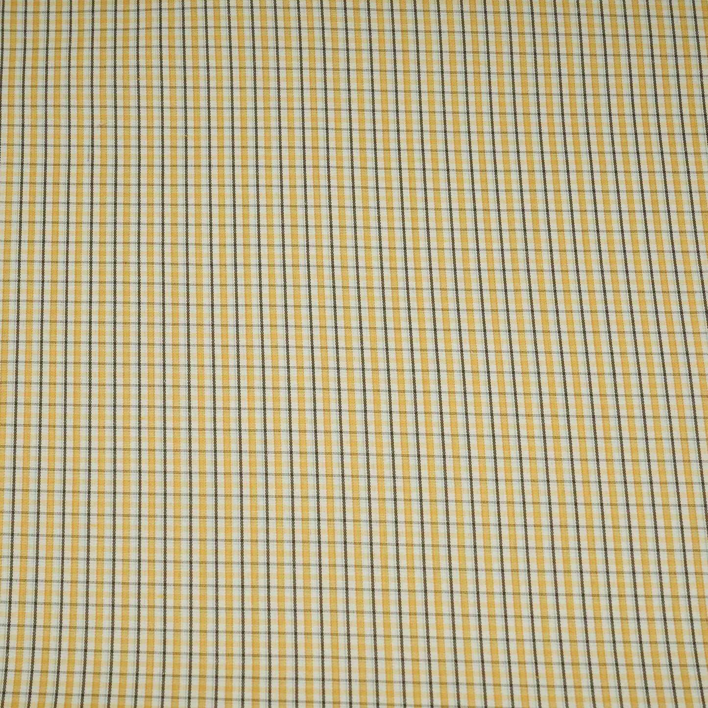 Yellow & Black Check Print Poplin Fabric MFM-32410
