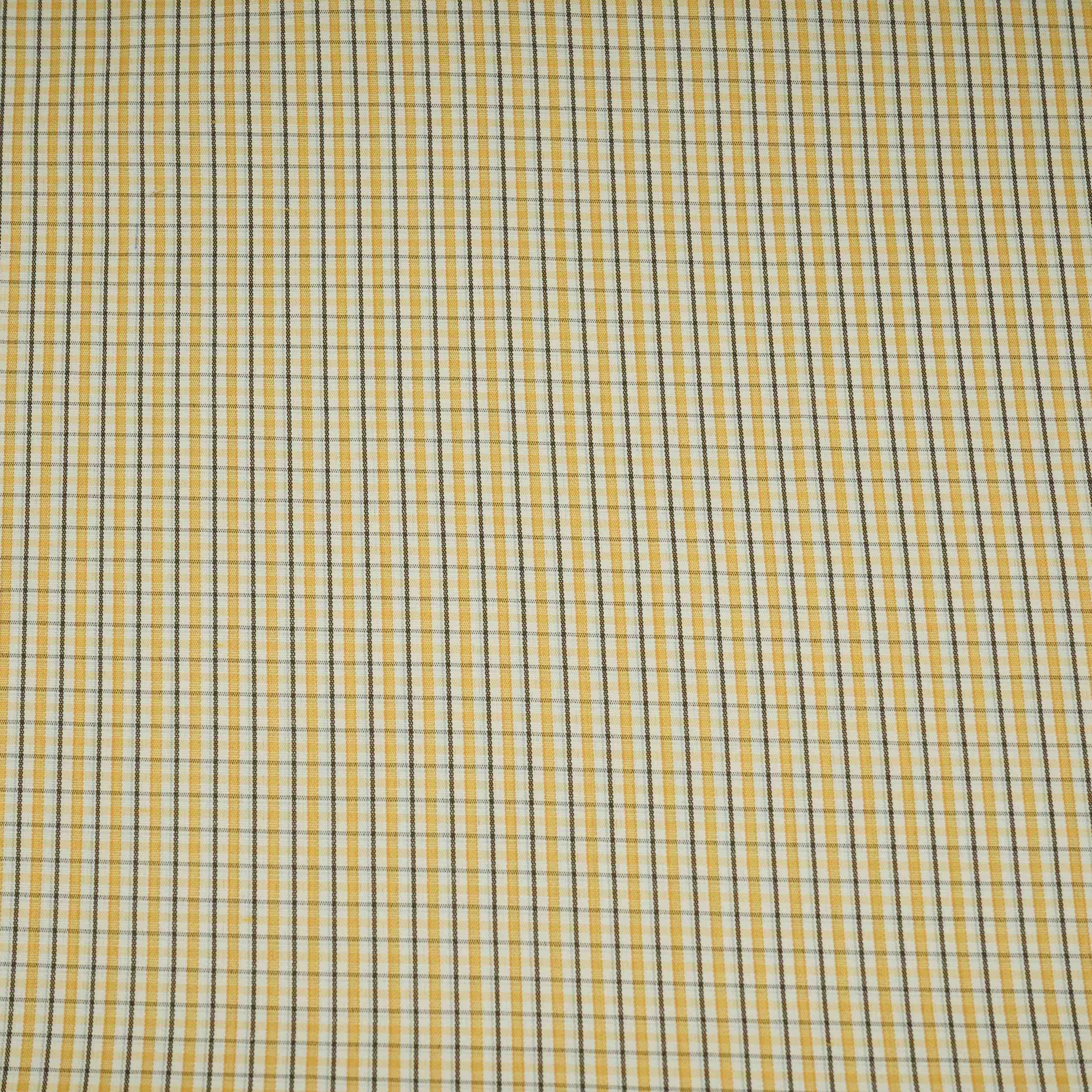 Yellow & Black Check Print Poplin Fabric MFM-32410 - TradeUNO