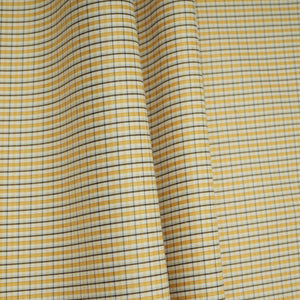 Yellow & Black Check Print Poplin Fabric MFM-32410 - TradeUNO