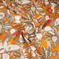 Rust Orange with White Floral Print Cotton Mulmul Fabric PG-30449