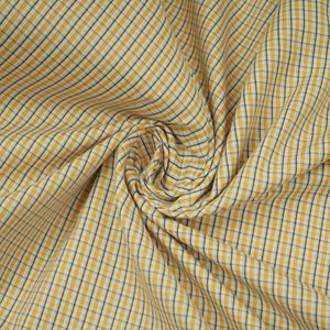 Yellow & Black Check Print Poplin Fabric MFM-32410 - TradeUNO
