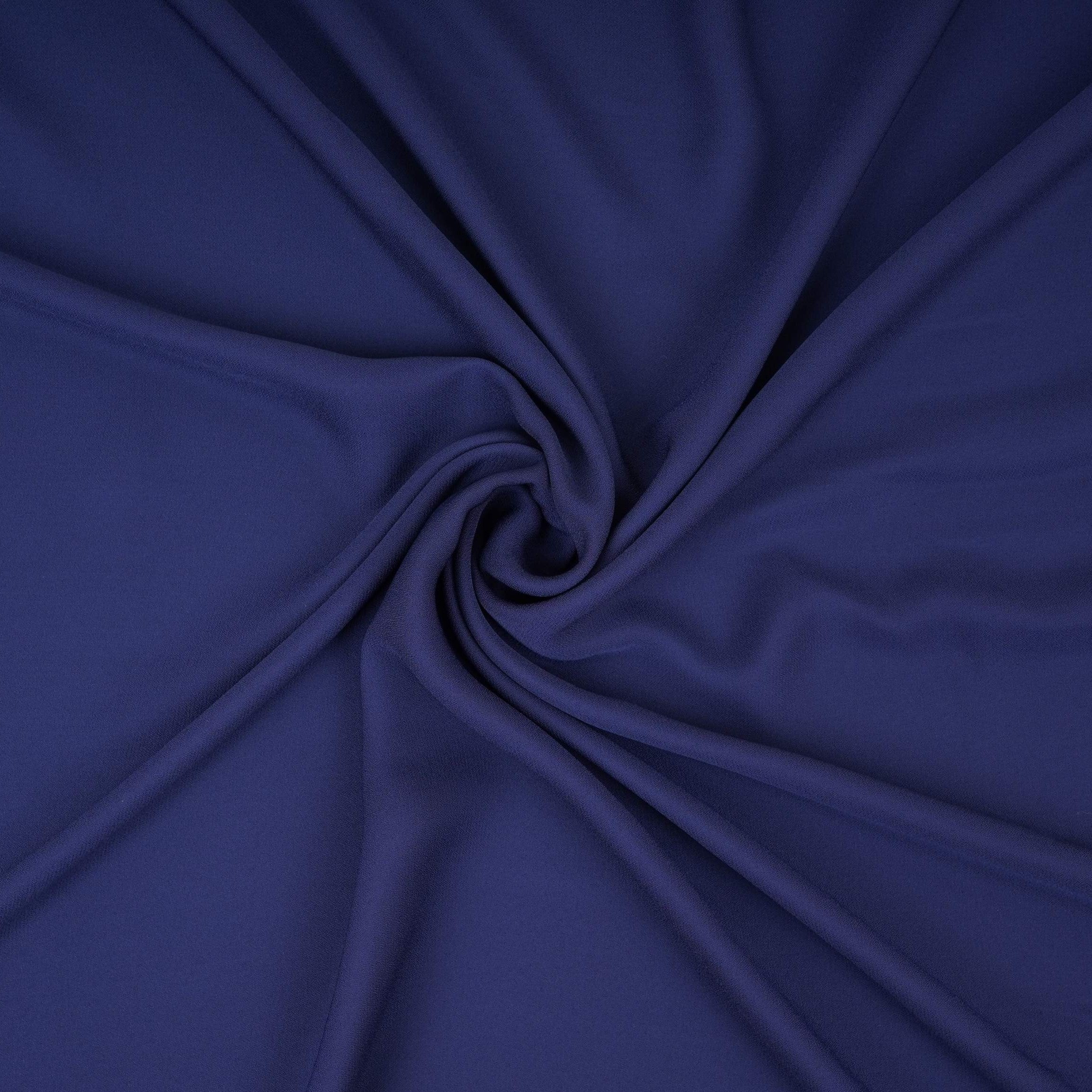 Navy Blue Solid Double Georgette Fabric LID-02 - TradeUNO