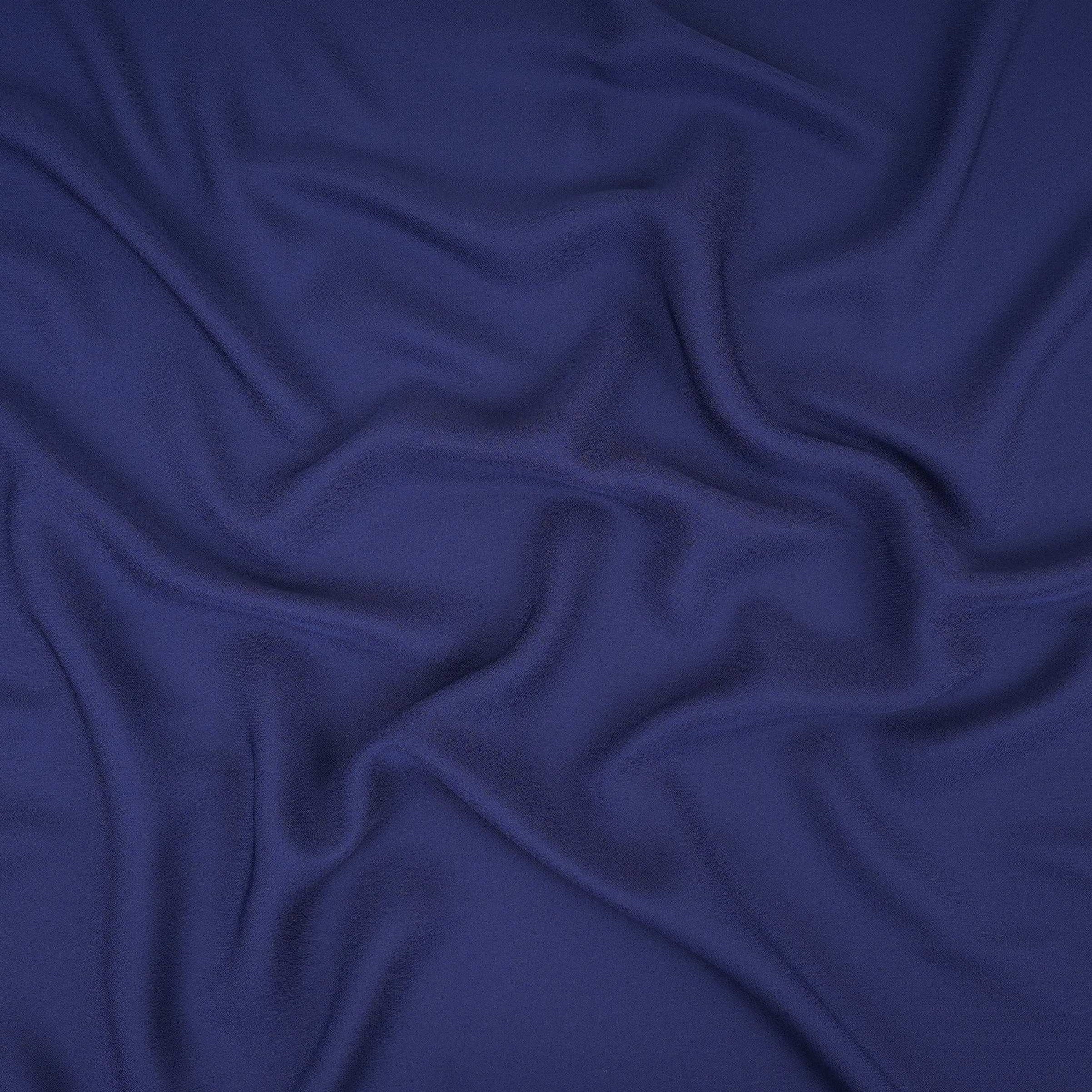 Navy Blue Solid Double Georgette Fabric LID-02 - TradeUNO
