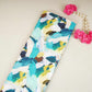 Teal Green & Yellow Abstract Print Cotton Mulmul Fabric PG-30466