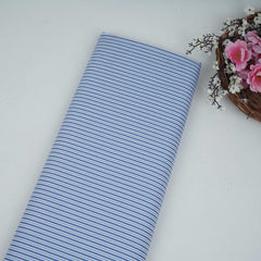 Blue With White Stripes Poplin Fabric MFM-32417