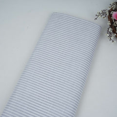 Light Grey With Off White Stripes Cotton Linen Fabric MFM-32411