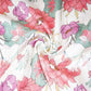 Off White with Pink Floral Print Cotton Satin Fabric PG-30441