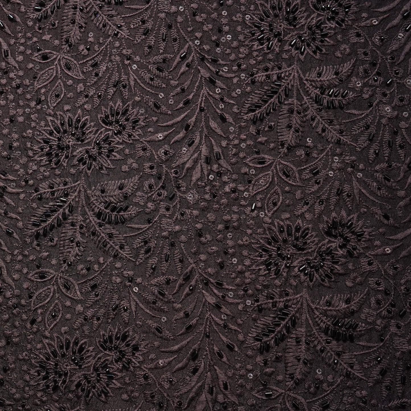 Wine Cutdana & Thread Embroidery Silk Fabric