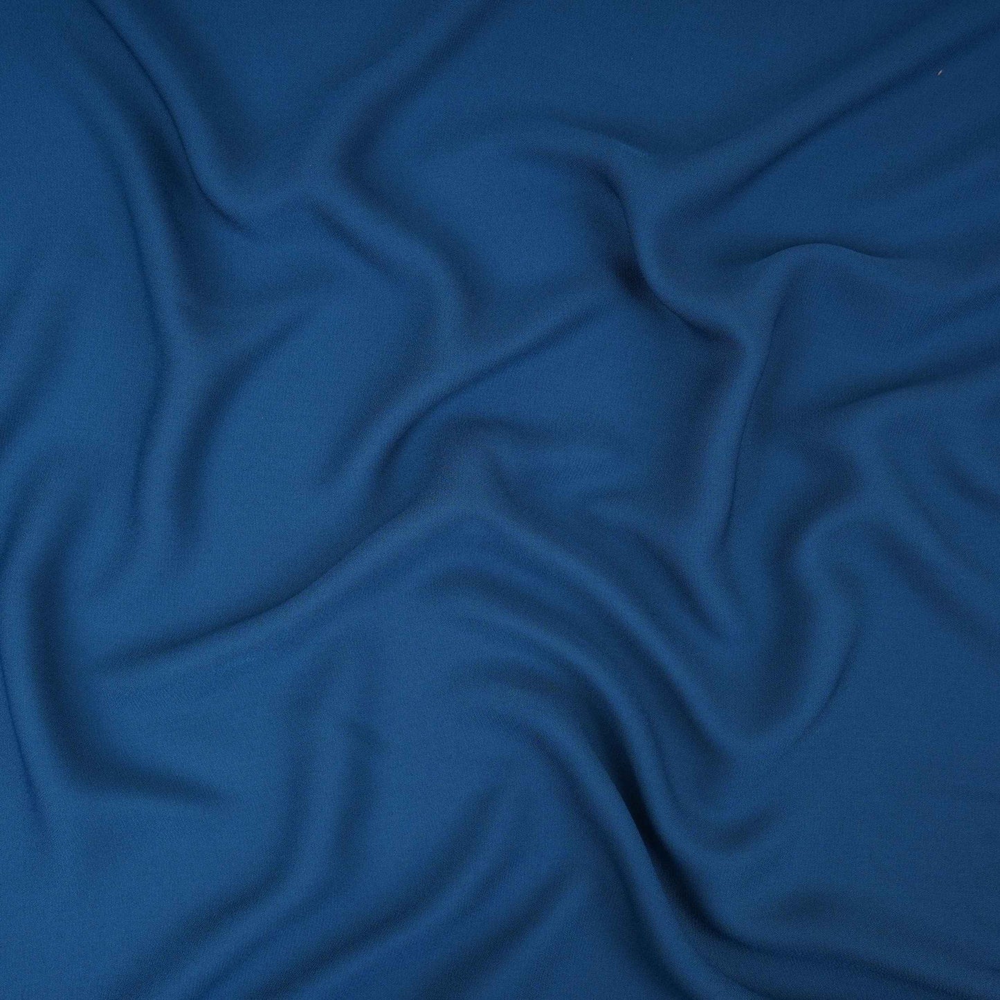 Teal Blue Solid Double Georgette Fabric LID-07