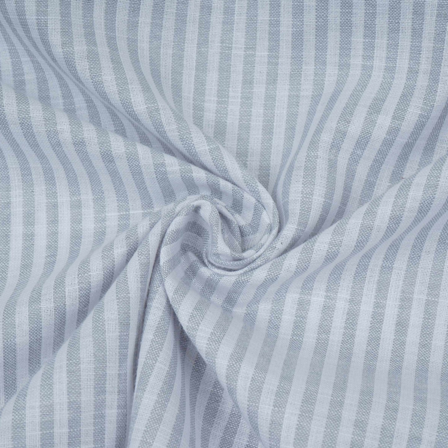 Light Grey With Off White Stripes Cotton Linen Fabric MFM-32411