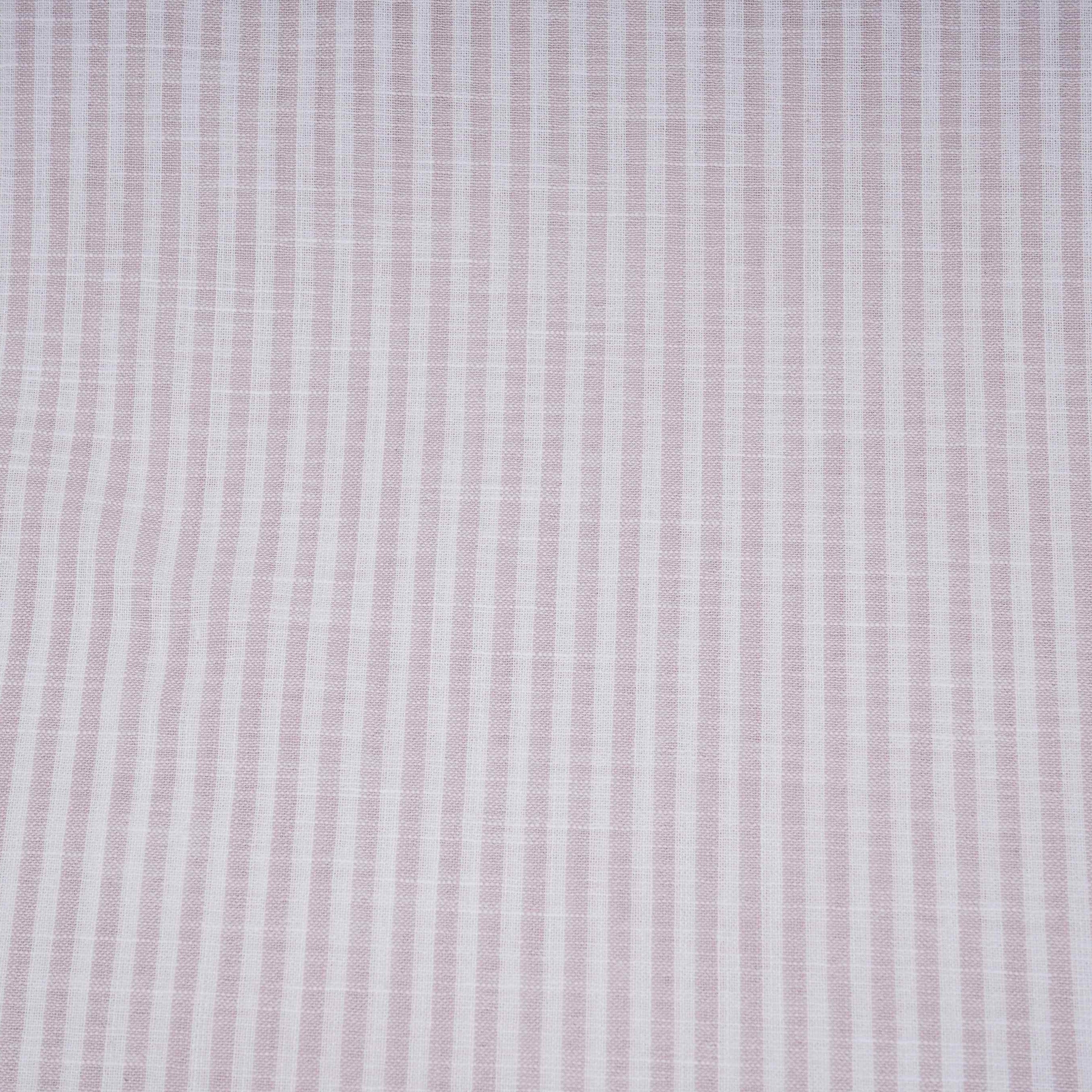 Dusty Mauve With Off White Stripes Cotton Linen Fabric MFM-32414 - TradeUNO