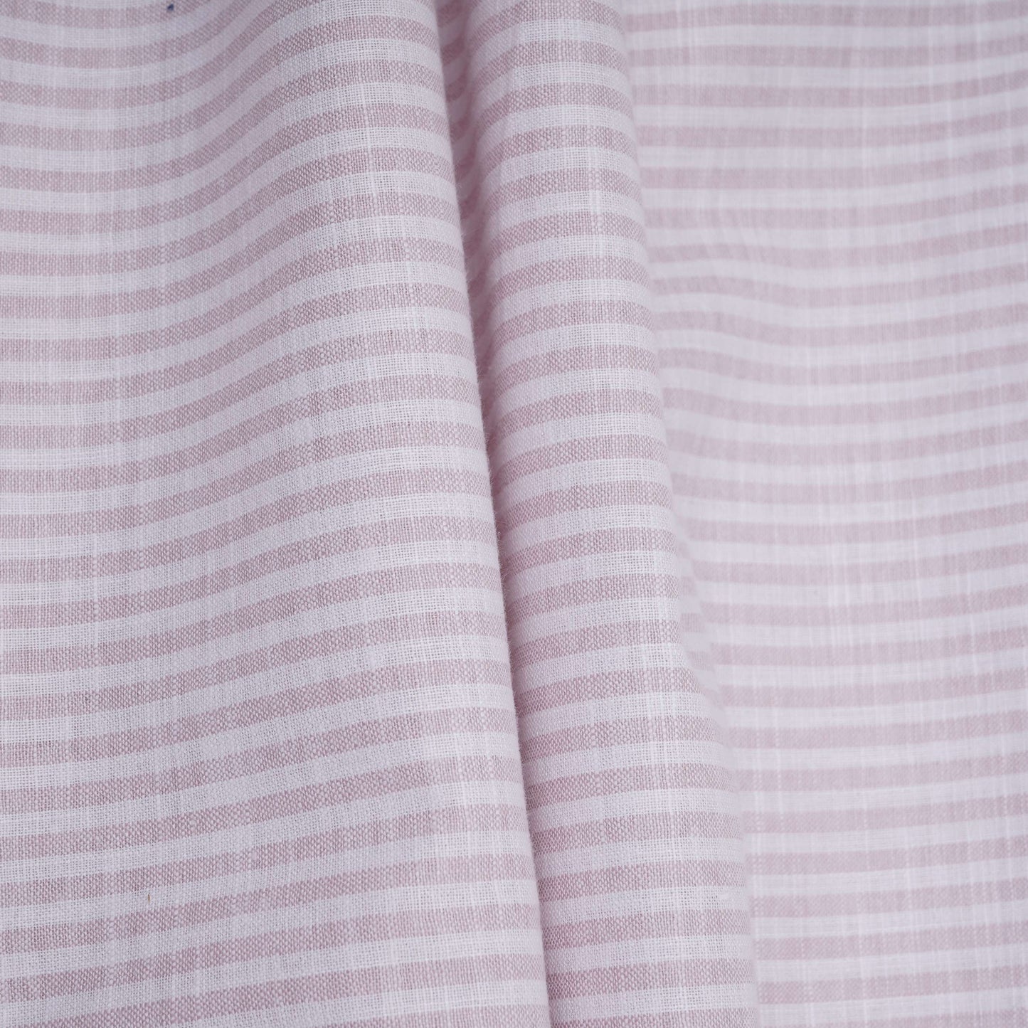 Dusty Mauve With Off White Stripes Cotton Linen Fabric MFM-32414