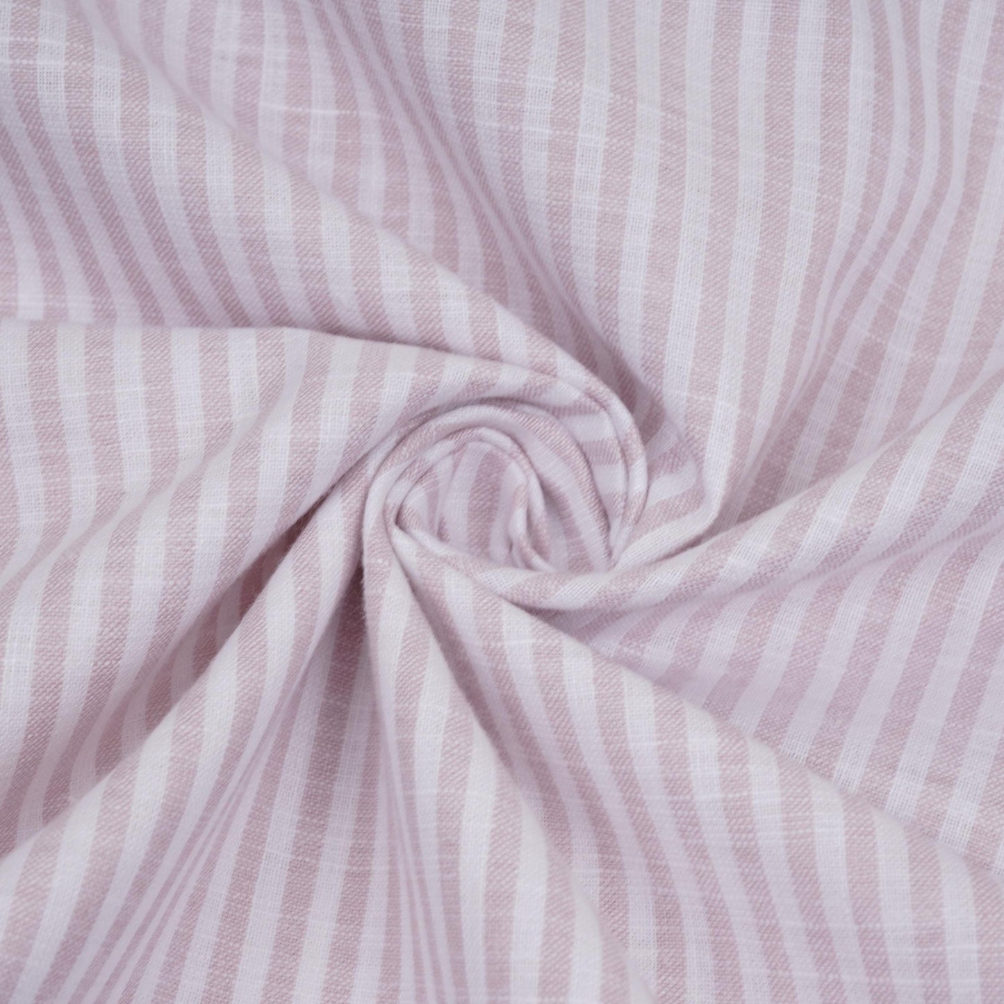 Dusty Mauve With Off White Stripes Cotton Linen Fabric MFM-32414