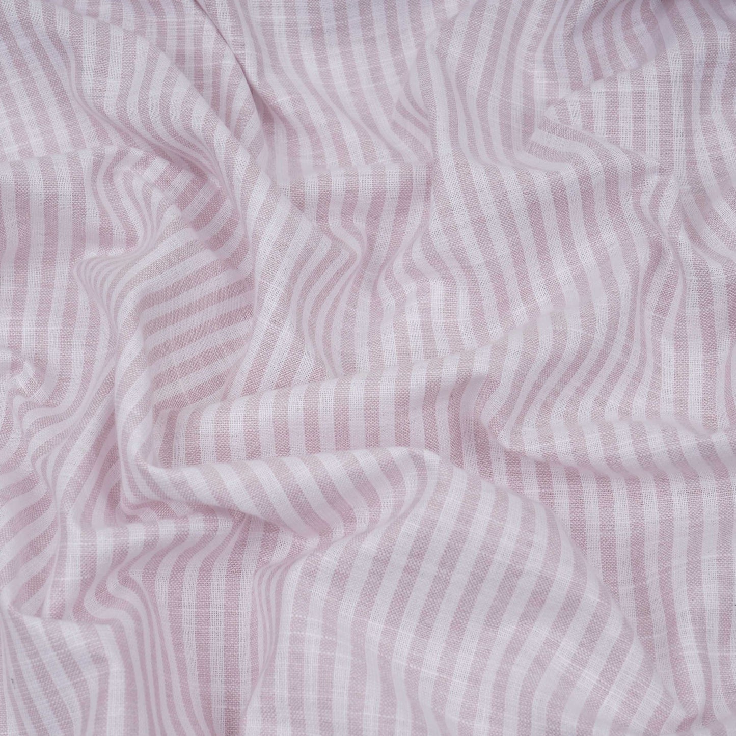 Dusty Mauve With Off White Stripes Cotton Linen Fabric MFM-32414