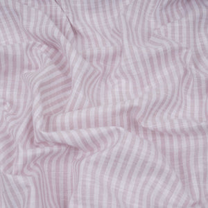 Dusty Mauve With Off White Stripes Cotton Linen Fabric MFM-32414 - TradeUNO