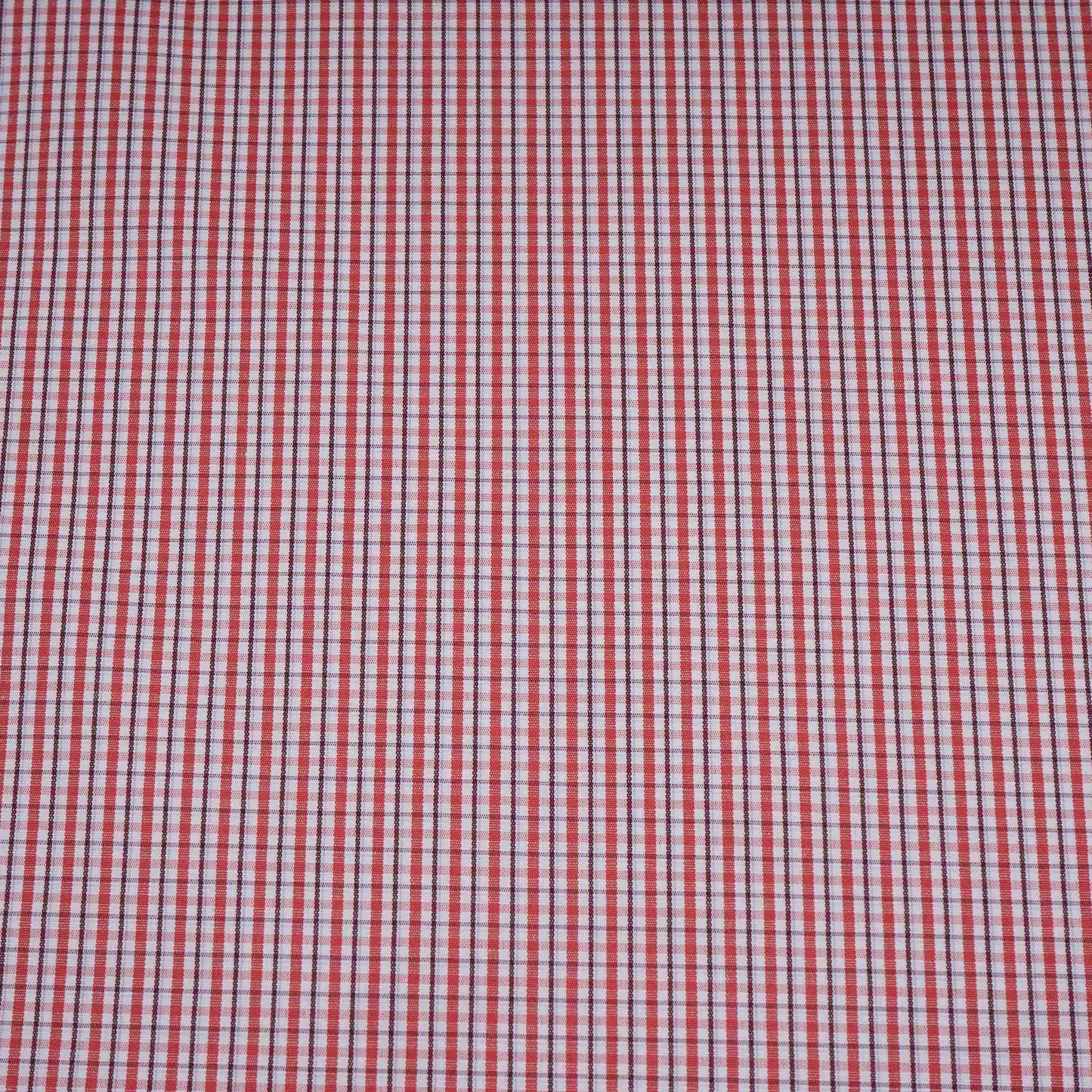 Red & Black Check Print Poplin Fabric MFM-32409