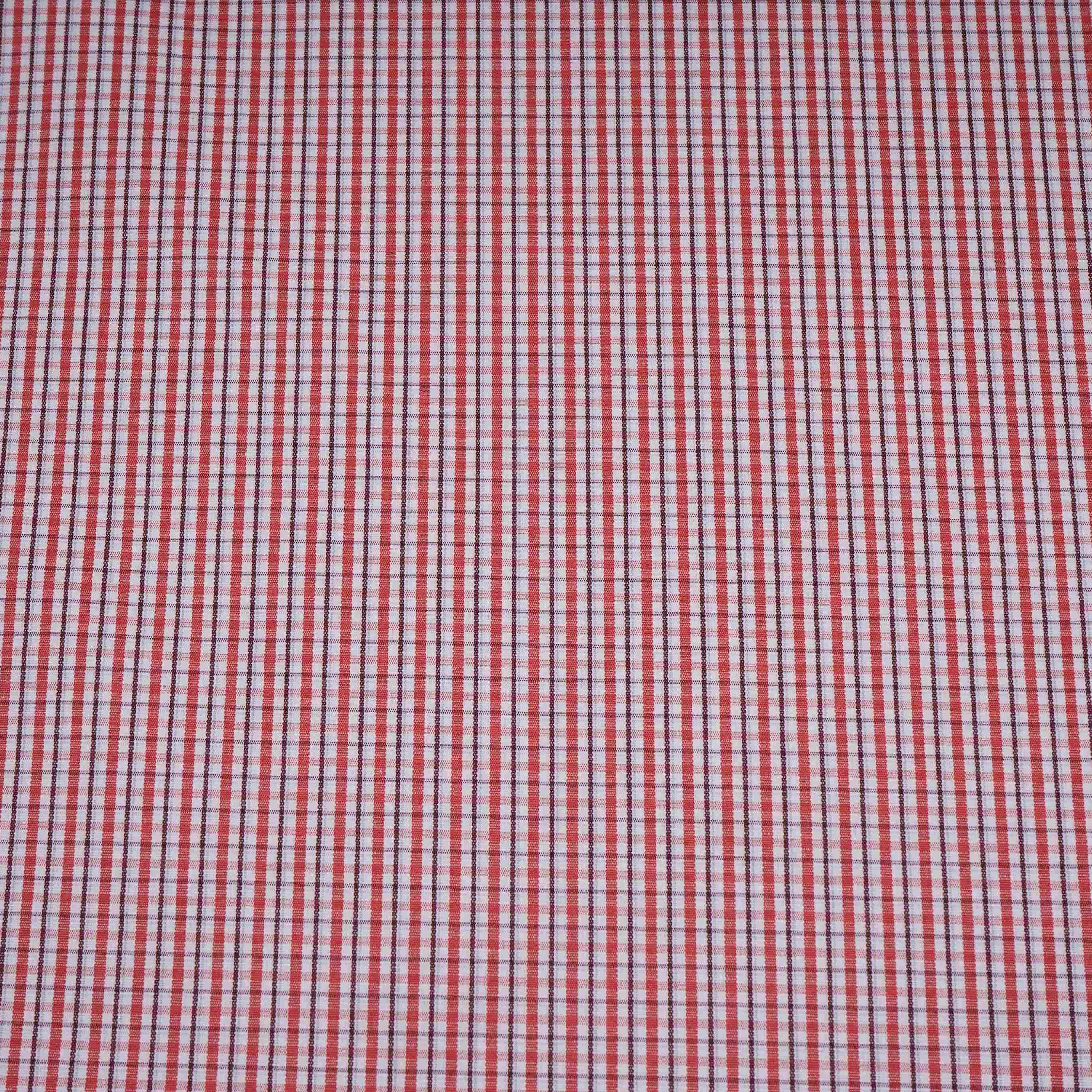 Red & Black Check Print Poplin Fabric MFM-32409 - TradeUNO
