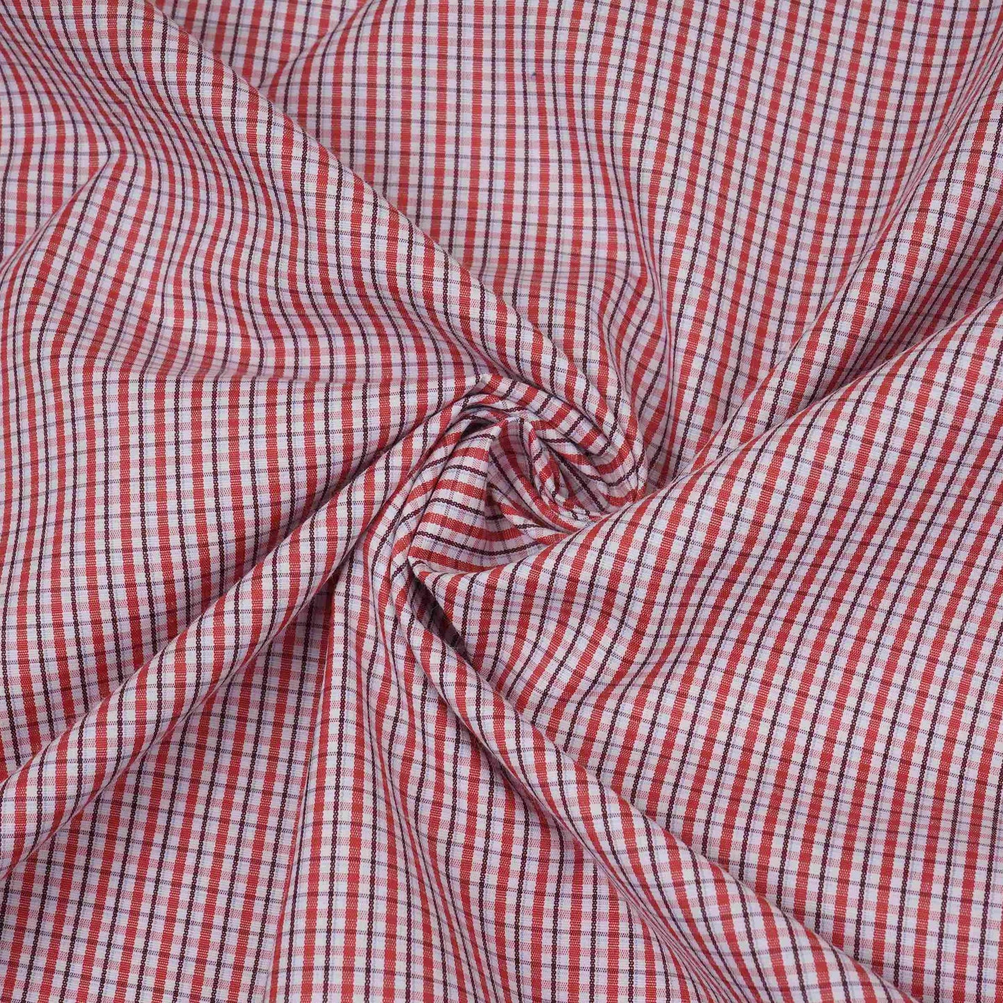 Red & Black Check Print Poplin Fabric MFM-32409