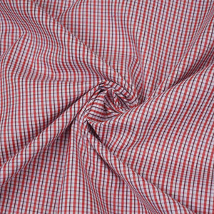 Red & Black Check Print Poplin Fabric MFM-32409 - TradeUNO