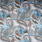Blue with Grey Paisley Print Cotton Mulmul Fabric PG-30461