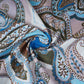 Blue with Grey Paisley Print Cotton Mulmul Fabric PG-30461