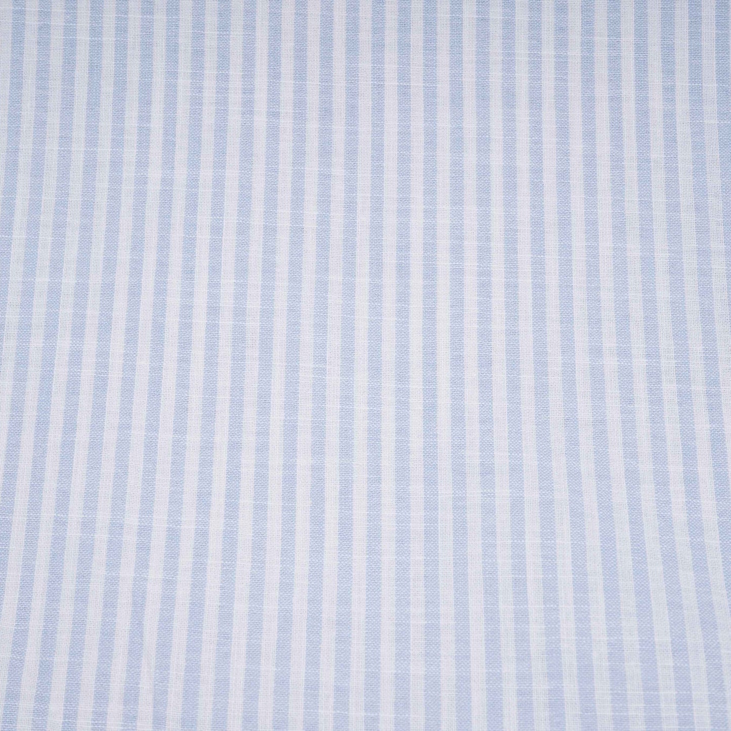 Sky Blue With Off White Stripes Cotton Linen Fabric MFM-32413