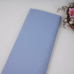 Blue With White Stripes Poplin Fabric MFM-32415