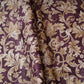 Purple with Cream Floral Print Cotton Satin Fabric PG-30403