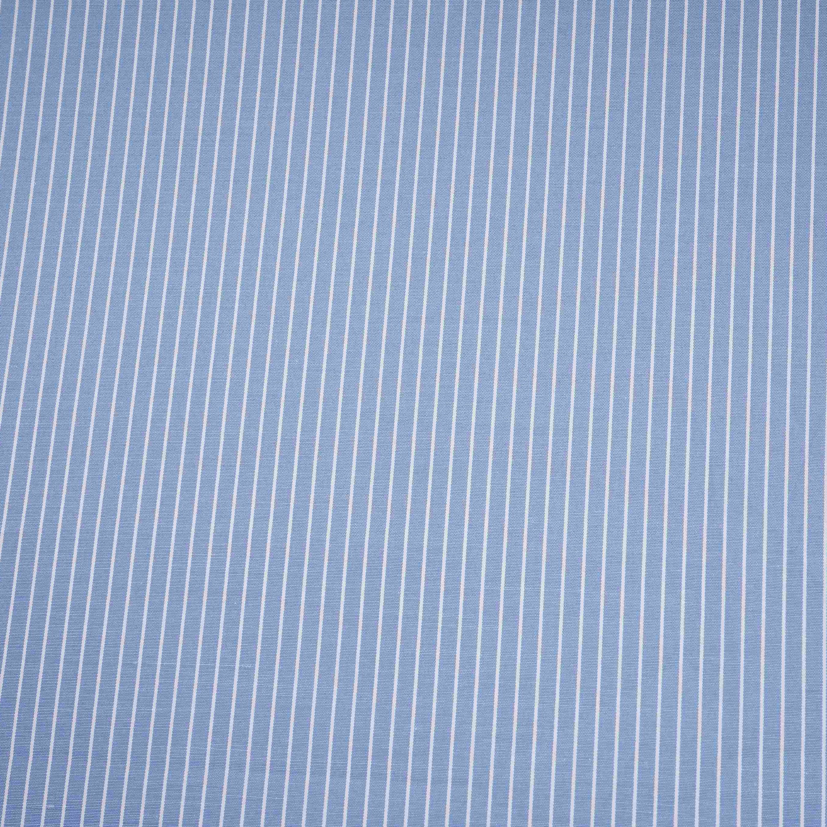 Blue With White Stripes Poplin Fabric MFM-32415 - TradeUNO