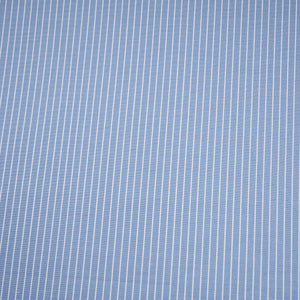 Blue With White Stripes Poplin Fabric MFM-32415 - TradeUNO