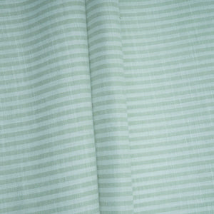 Sage Green With Off White Stripes Cotton Linen Fabric MFM-32412 - TradeUNO