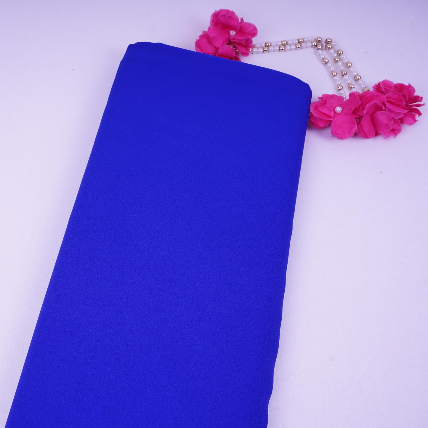 Royal Blue Solid Double Georgette Fabric LID-08